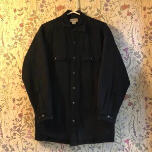 100% cotton warm Carhartt black button up coat